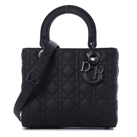 lady dior black matte medium